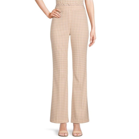 Alex Marie Pants - NWT Alex Marie Reese Gingham Bootcut Twill Pants Size 16 Sand Tan Khaki